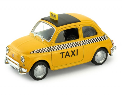 Welly Fiat Nuova 500 Taxi, žlutý 1:34