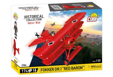 Cobi 2986 Great War Fokker Dr. I Red Baron, 1:32, 174 kostek