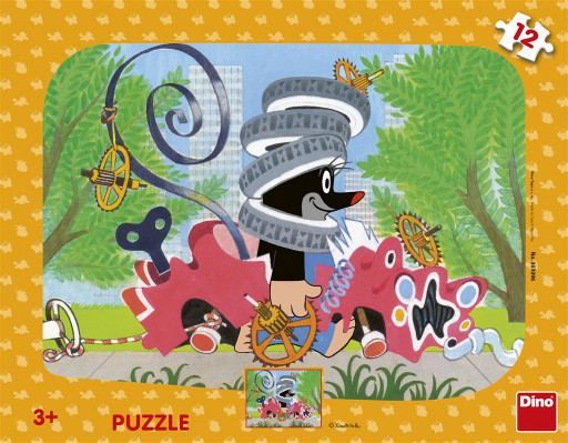 Dino deskové puzzle Krtek opravář, 12 dílků