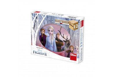 Dino dřevěné kostky Frozen II, 12 kostek