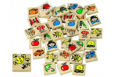 Detoa Dřevěné pexeso s obrázky, 40ks