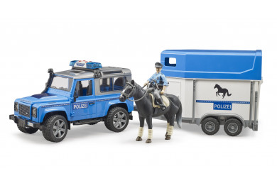 Bruder 2588 Land Rover, Policie, přepravník, figurka, kůň