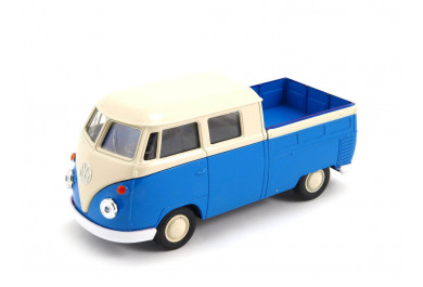 Welly Volkswagen T1 Double Cabin Pick Up, Modrý 1:34