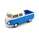 Welly Volkswagen T1 Double Cabin Pick Up, Modrý 1:34