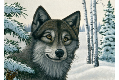 Royal Langnickel Malování podle čísel - Vlk ve sněhu, 40x30 cm