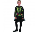 Dětský kostým na karneval Dívka kostra svítící ve tmě, 110-120 cm
