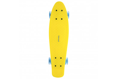 Spokey Fish Pennyboard se svíticími LED kolečky, žlutý