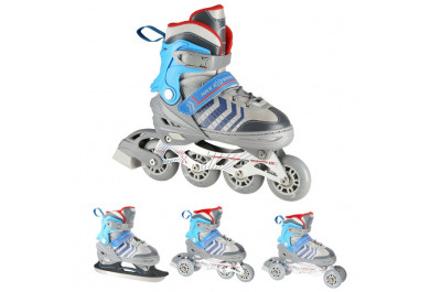 Nils Extreme NH18192 Dětské brusle 4v1 šedo-modré vel.L (39-43)