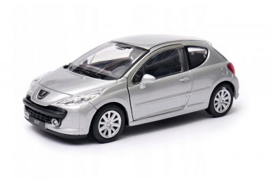 Welly Peugeot 207, Stříbrný 1:34-39