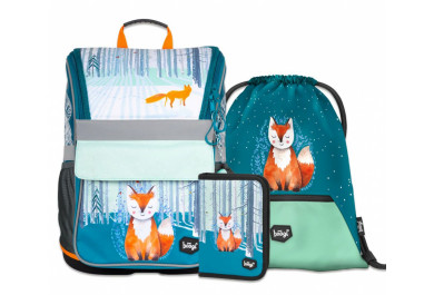 BAAGL SET 3 Foxie: aktovka, penál, sáček