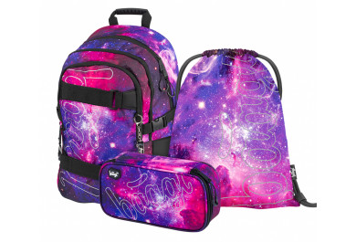 BAAGL SET 3 Galaxy: aktovka, penál, sáček