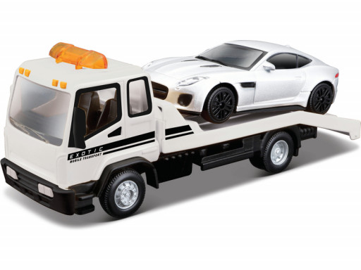 Bburago Tow Truck a Jaguar, White 1:43
