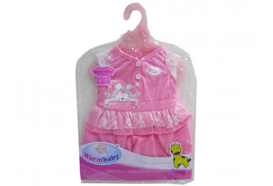 Made Oblečení pro panenku, Růžové šaty 42cm