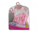 Made Oblečení pro panenku, Růžovo-bílé šaty 42cm