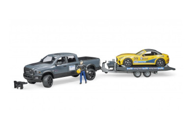 Bruder 2504 Terénní auto RAM se sportovním vozem a figurkou