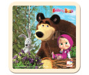 Bino Máša a medvěd se zajícem, dřevěné puzzle,15x15 cm