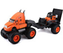 Maisto Builder Zone Quarry Haulers with Street Loader, Orange 1:32