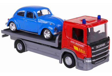 Welly Scania P320 (red) a VW Beetle (blue) 1:57/43 