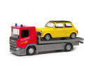 Welly Scania P320 (red) a Mini Cooper (yellow) 1:57/43 