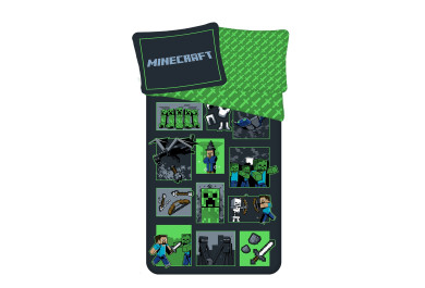 Jerry Fabrics, Povlečení bavlna Minecraft Survival Mode 140x200, 70x90 cm