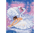 Diamantový obrázek Baletka s labutěmi, 30x40 cm