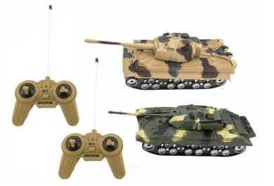 Teddies Tank RC 2ks 25cm tanková bitva se světlem a zvukem