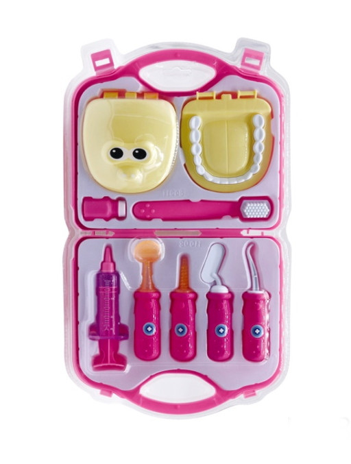 Zubařský set v kufříku, růžový
