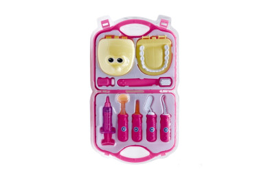 Zubařský set v kufříku, růžový