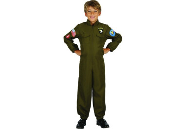Dětský kostým na karneval Vojenský pilot, 120-130 cm