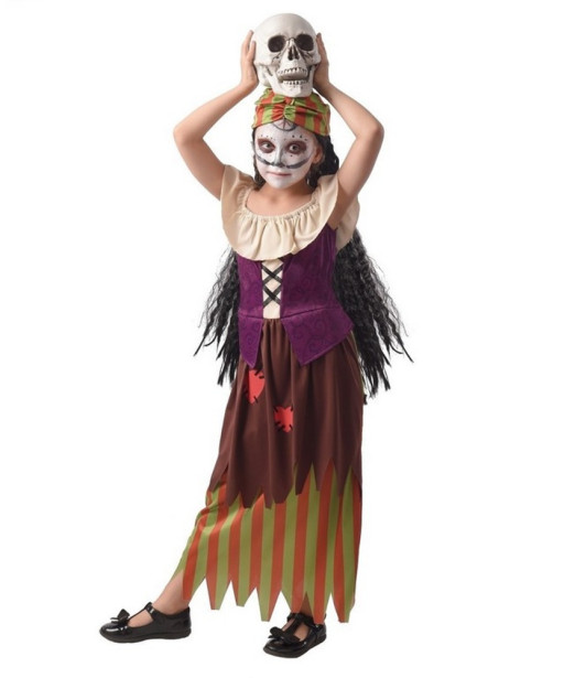 Dětský kostým na karneval Zombie čarodějnice, 110-120 cm