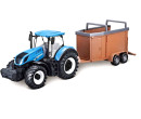 Bburago Farm traktor New Holland s vlečkou na skot 1:50