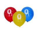 Balónek nafukovací 30cm - sada 5ks, s číslem 0