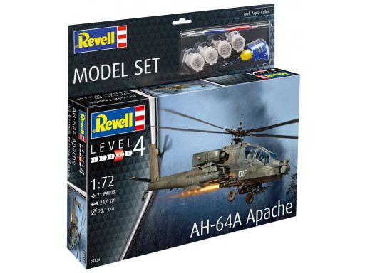 Revell ModelSet vrtulník 63824 - AH-64A Apache (1:72)