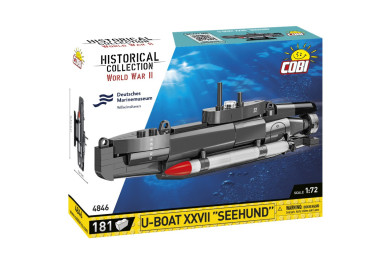 Cobi 4846 Německá ponorka II WW U-boat XXVII Seehund, 1:72, 181 kostek