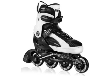 Spokey ORI Kolečkové brusle, černo-bílé, ABEC9 Carbon, vel. 33-36