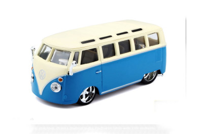 Bburago Plus Volkswagen Van Samba Blue/White 1:32