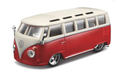 Bburago Plus Volkswagen Van Samba Red/White 1:32