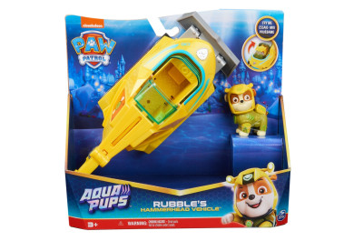 Paw Patrol Aqua vozidlo s figurkou Rubble