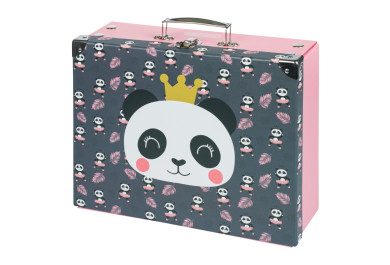 BAAGL Skládací školní kufřík Panda s kováním