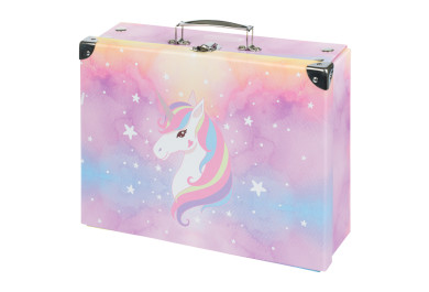 BAAGL Skládací školní kufřík Rainbow Unicorn s kováním