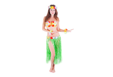 Sukně Hawaii dospělácká, zelená - 72cm