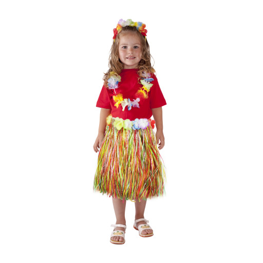 Dětská sukně Hawaii barevná, 45cm