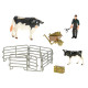 Zoolandia Strakatá kráva s telátkem a doplňky, Sedlák s vidlemi