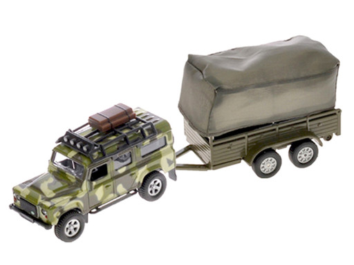 Kids Globe Traffic Land Rover Defender Military na zpětný chod
