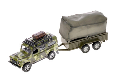 Kids Globe Traffic Land Rover Defender Military na zpětný chod