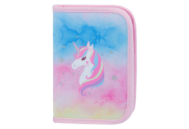 BAAGL Školní penál klasik dvě chlopně Rainbow Unicorn