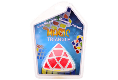 Hlavolam magický trojúhelník, na kartě 14x6x19cm
