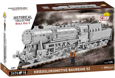 Parní lokomotiva Kriegslokomotive Baureihe 52 s tendrem, 1:35, 2476 kostek