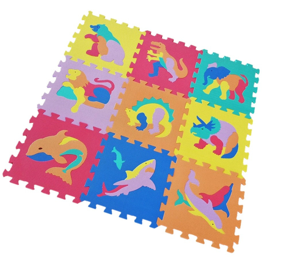 Alltoys Pěnové puzzle zvířata 9 ks, 90x90cm