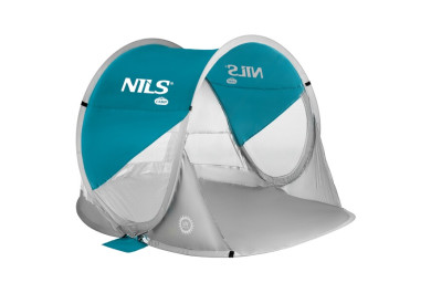 Samorozkládací plážový stan NILS Camp NC3142 BIG modro-šedý
